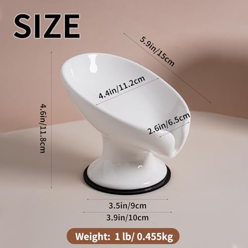 Agyiuns Soap Dish, Soap Holder Self Draining Leaf Shape Soap Dishes，White Ceramic Draining Soap Tray for Shower, Bathroom Sink, Kitchen (Large Size-White, 1) - color: Large Size-white