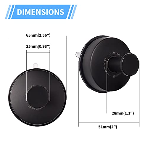 JOMOLA 2PCS Stainless Steel Suction Cup Hook Bathroom Towel Holder Utility Shower Hooks Hanger for Towel Storage Kitchen Utensil Vacuum Suction Cup Hooks, Matte Black - color: Matte Black