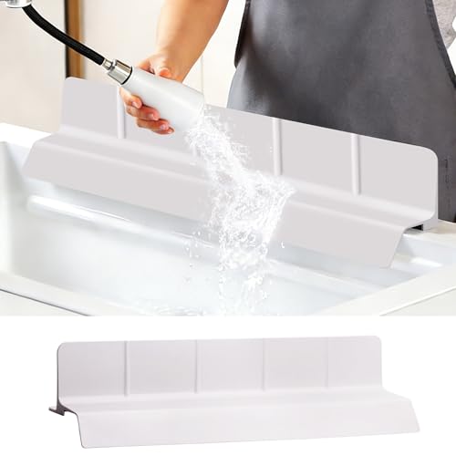 23Inch Sink Splash Guard – Extended Length & Tall Silicone Kitchen Sink Splash Guard with Overhang Drainage Design & Strong Suction Cups for Countertop (Light Pink, 23''x3.5'') - color: Light Pink, size: 23''x3.5''