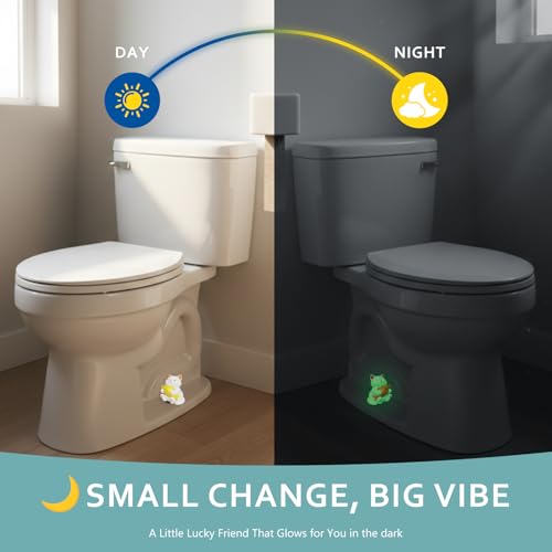 boeemi Cat Toilet Bolt Covers Glow in the Dark Decorative Caps 2 Pack | Bolt Hole 1.14'', Covers Ugly Toilet Bolts, Fun Bathroom Decor for Cat Lovers, Glows in the Dark After Light Exposure - style: White Cat