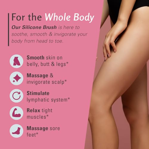 Cellulite Massager Brush, Anti-Cellulite Silicone Body Scrubber for Skin Smoothing, Toning, and Firming, Handheld Exfoliator for Scalp and Muscles by M3 - size: Silicone Brush