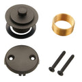 Wellup Tub Drain Bathtub Drain,2 Hole Overflow Trim Kit,Oil Rubbed Bronze | Lift & Turn Twist Tub Drain,Fits 1-3/8 1-1/2 Bathtub Drain,Solid Brass & Stainless Conversion Tub Drain Kit,Easy Install - color: Bronze, style: 2 Holes