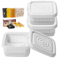 Square Soap Travel Case, Set of 3 - Portable Soap Rest Holder for Bathroom, Shower, Gym, Travel, Camping - Tightly Closed White Soap Box with Drain Rack - size: Set of 3