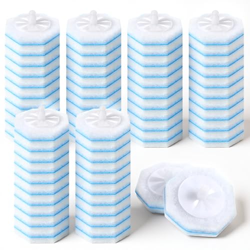 60 Counts Disposable Toilet Wand Refills Compatible with Most Bowl Brush Wand, Toilet Bowl Cleaner Refill Pads, Disposable Bathroom Toilet Brush Scrubber for Deep Cleaning Stain Removal