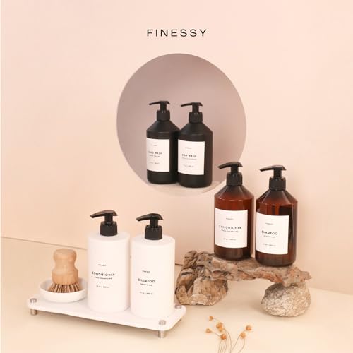 No Drill Wall Mount Shampoo and Conditioner Dispenser for Shower Gel Body Wash Soap Bottle Container Pump Black Refillable 3 Chamber Bottles, Bathroom Shampoo Dispenser for Shower Set Wall Mounted - color: Sophisticated Black