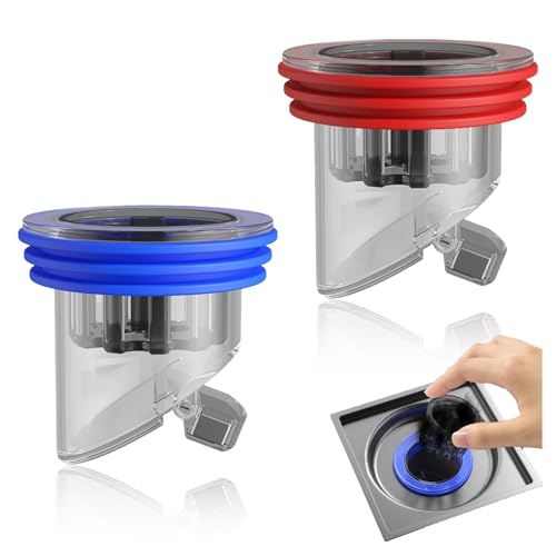 NIIIYTYB 2PCS Drain Backflow Preventer Anti Odor Shower Valve Odor Proof Floor Drain Stopper for Bathrooms Kitchens Deodorizing Copper Sewer Core Plug Anti Olores Smell Stopper (1.3''-1.77'')