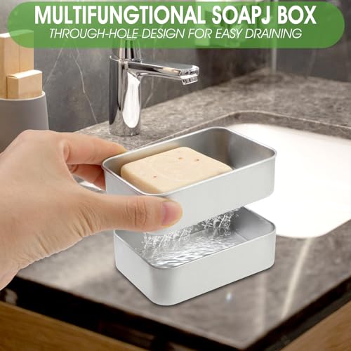 Ouligay Travel Soap Container Bar Soap Holder Bar Soap Case Metal Soap Box Soap Dish Travel for Gym Camping Home Bathroom