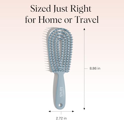 Kitsch Hair Brush Detangler – Flexi Flow Hair Brush for Women, Men & Kids | Detangling Brushes for Curly Hair with Bendable Frame, Bounce Curl Defining Brush for Wet or Dry Strands - Haze Blue - color: Haze Blue