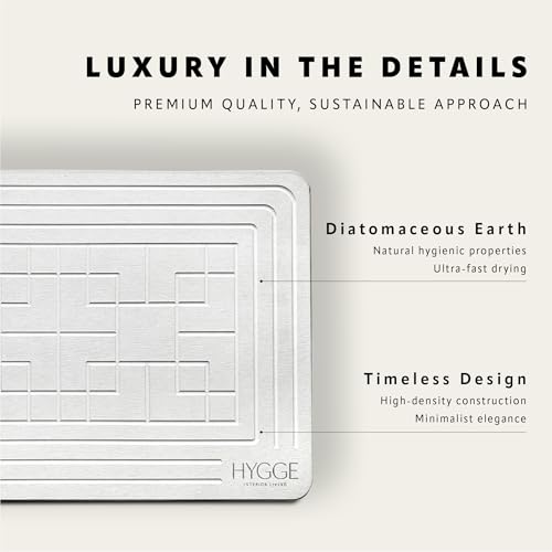 Diatomaceous Earth Stone Bath Mat - Ivory Tile | Modern Fast Dry Bathroom Floor Shower Mat, Quick Drying Premium Luxury Diatomite Spa Stone Gift, Non-Slip Base, 23.6” x 15.4” - color: Ivory Tile