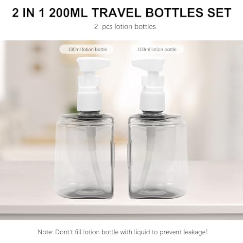 Skycase Travel Bottles - Leak Proof Refillable Tsa Approved Travel Size Toiletries, 2 in 1 Liquid Bottles Containers with Labels and Funnel Airplane Accessories Kits for Lotion Liquid (Pink) - color: Pink, size: 2 in 1