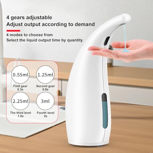 300Ml White Magnetic Charging Automatic Soap Dispenser | Infrared Induction Pump Minimalist Stylish IPX6 Waterproof Structure for Kitchen Bathroom Daily Household Application - color: White