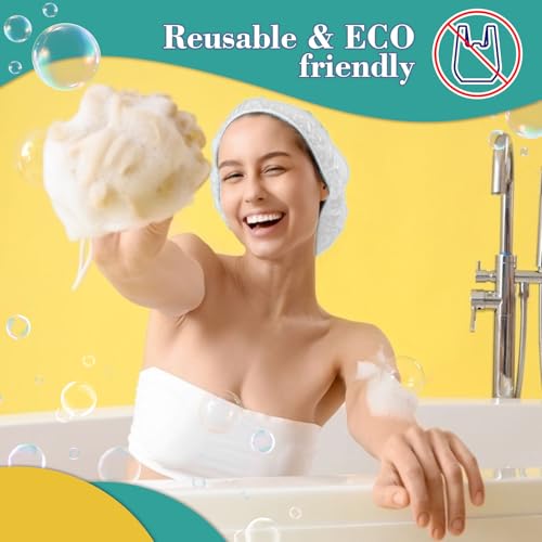 MAQIHAN 6 Shower Cap Reusable Waterproof - Large Plastic Shower Caps Hair Treatment Deep Conditioning Cap Shower Hat Hair Care Bathing Travel Essentials Washable Cover Women Men Long Hair Accessories - size: Large