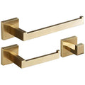 Bathroom Hardware Accessories Set Gold: Brushed Toilet Paper Holder Hand Towel Holder Towel Hook - Wall Mounted Stainless Steel 3 Pieces Towel Bar Set SHUNLI - color: 3-piece/Brushed Gold, size: 3-Piece A