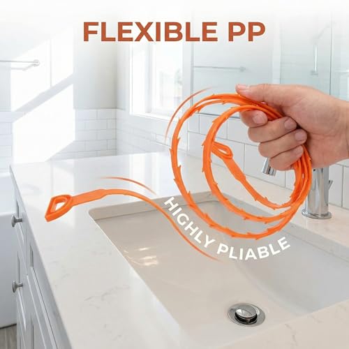 3 Pack 25 Inch Drain Snake Set - Drain Cleaner with Grip Handle Effectively Clean Hair and Other Clog for Toilet, Kitchen Sink, Bathroom Tub and Sewer