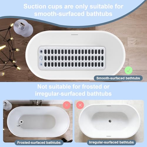 Bubble Bath Mat - Bubble Bath Mat Tub Spa Massager with Remote Control 6-Speed Adjustable Massage & Upgraded Anti-Slip Suction Cup (44.9" x 16.9"White) - color: White