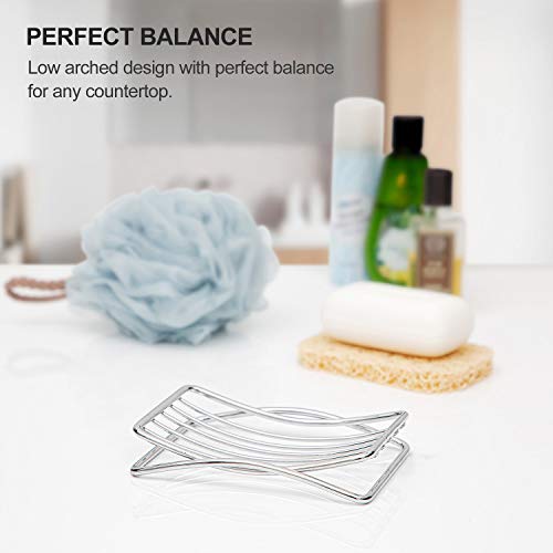 Soap Dish Stainless Steel Bar Soap Holder for Shower Bathroom, Self-draining Soap Dishes Sponge Holder for Kitchen Sink Easy Cleaning Quick Dry with Beige Soap Saver - color: Beige-arch 1p