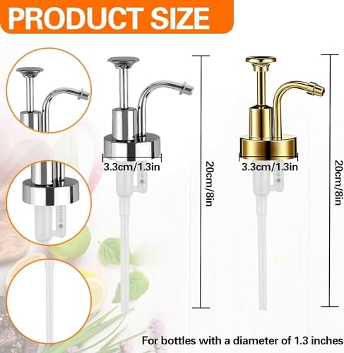 Soap and Lotion Dispenser Pumps Replacement Head, ABS Material Wider Mouth Bottle of 33mm (1.3inch) Gloss Smooth Action Pump, Rust Proof & Leak Proof for Soap Lotion Bottle Upcycling (Silver) - color: Reflective Silver