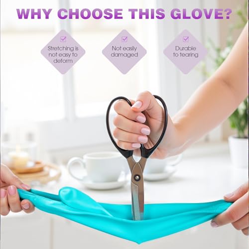 Elgood Reusable Dishwashing Cleaning Gloves with Latex free, Cotton lining,Kitchen Gloves 2 Pairs,Purple+blue Medium - color: Purple+blue, size: Medium (Pack of 2)