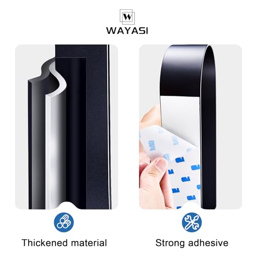 Toilet Paper Storage Wall Mount, Adhesive Toilet Paper Roll Storage for Bathroom Camper, Wall Spare Toilet Paper Holder Extra TP Holder Stand, Metal Matte Black Tissue Holder Organizer