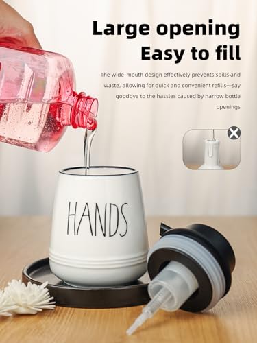 Ceramic Soap Dispenser Set, 13oz Wash Soap Dispenser (Foam-Hands & Dishes) - color: Foam-hands & Dishes