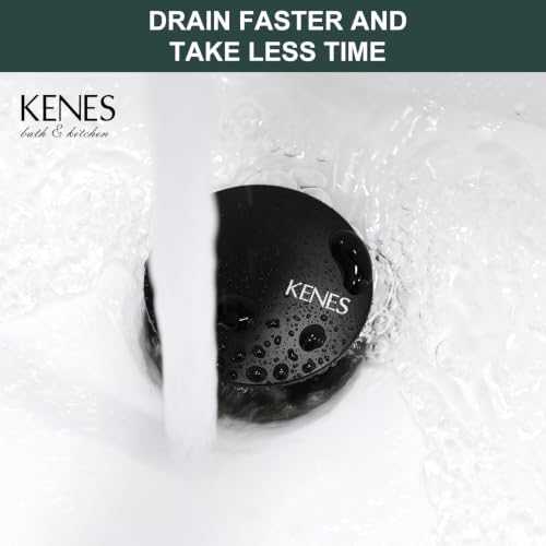 KENES 2 Pack Bathroom Vessel Sink Pop Up Drain Without Overflow Assembly, Lavatory Vanity Sink Drain Stopper, Anti-Clogging Drain Strainer, Matte Black - color: Matte Black X 2, size: Big Pop up Cap (Without Overflow)