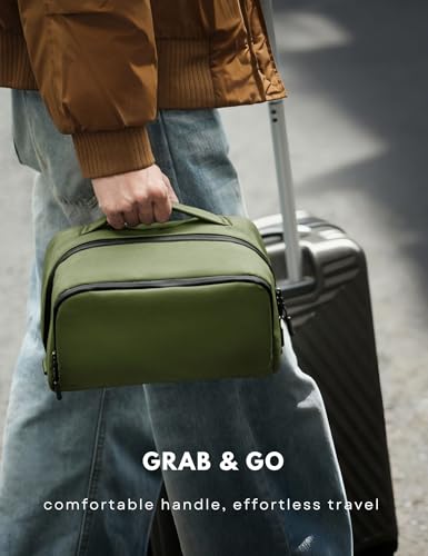 Large Hanging Travel Toiletry Bag for Men Women, Water-resistant Dopp Kit | 6L Large Capacity Wide Open Cosmetic Makeup Bag Bathroom Shower Bags for Toiletries, Grooming, Shaving Organizer Bag - color: Green