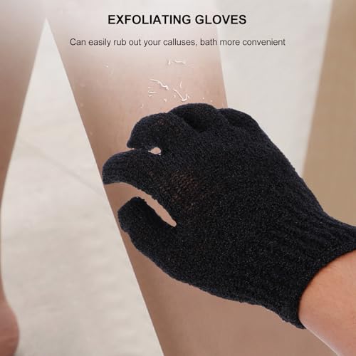Exfoliating Bath Gloves 4pcs Set Polyester Scrub Wash Mitts for Shower Skin Exfoliation Bathroom Cleaning Gloves for Men and Women