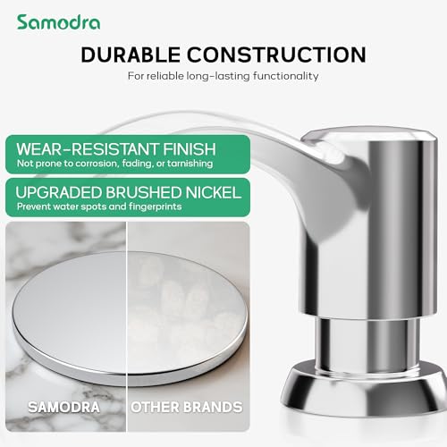 SAMODRA Built-in Kitchen Sink Soap Dispenser with Extension Tube Kit - Chrome Finish, Leak-Proof Design, No Top Refill Required (39" Tube) - color: Chrome, style: 39" Tube