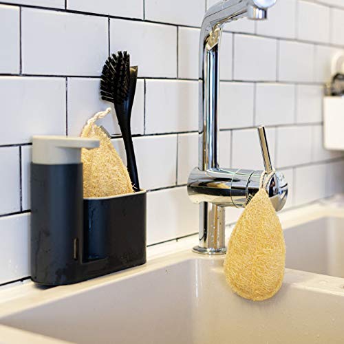 Natural Loofah Dish Sponge Pack 3 Vegetable Scrubber for Kitchen -100% Biodegradable Compostable Dishwashing Scouring Pad Zero Waste Plastic Free Eco Friendly Sustainable - size: Pack 3