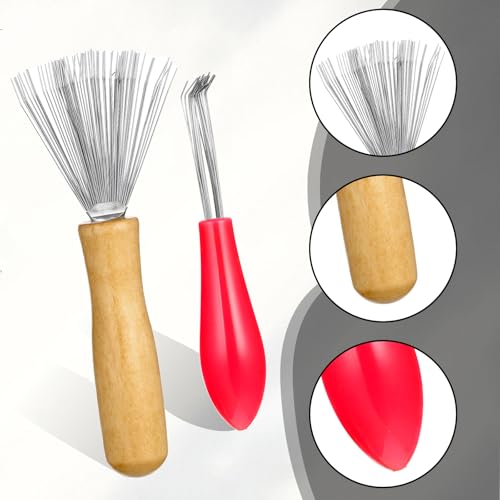 Comb and Brush Cleaner Tool Set, 5-Piece Comb Cleaner Set - Hair Brush Cleaner Rake, Comb Cleaning Brush, Maintenance Hair Comb for Home and Salon Use Removing Hair Dust - color: Pink