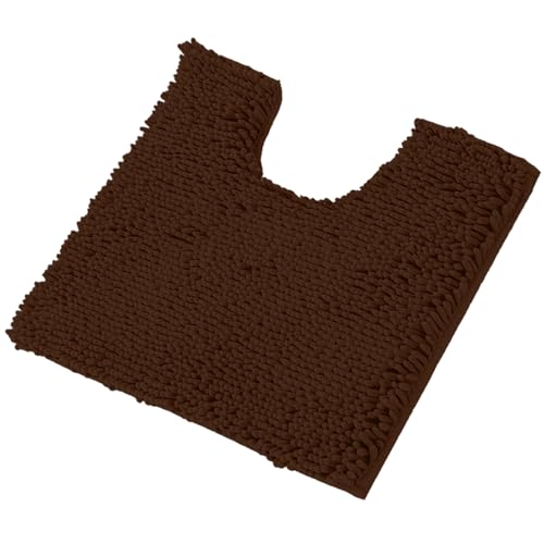 LuxUrux Bath Mat-Extra-Soft Plush Bath Shower Bathroom Rug,1'' Chenille Microfiber Material, Super Absorbent Shaggy Bath Rug. Machine Wash & Dry (20 x 20, Brown) - color: Brown, size: 20'' X 20'' U