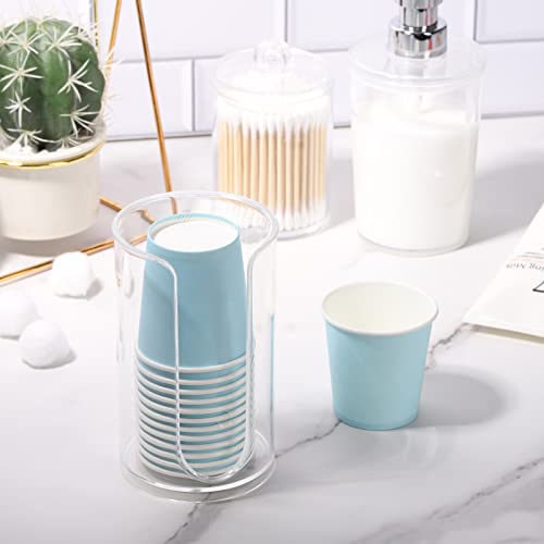 LoveBB Bathroom Cup Dispenser, 3oz-5oz Small Disposable Paper Cups Holder for Bathroom Vanity Countertop's Rinsing/Mouthwash Cups, Clear - color: Clear