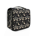 MNSRUU Hanging Toiletry Bag Butterfly and Moon Skull Travel Makeup bag for Toiletries Portable Travel Toiletry Organizer Cosmetic Bags with Hanging Hook - color: Skull A10121
