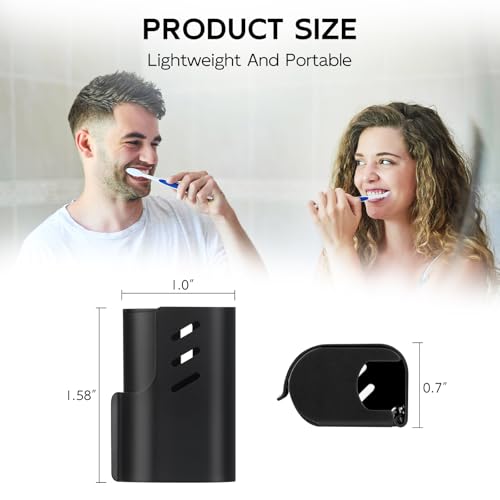 2PCS Aluminum Toothbrush Head Caps, Travel Toothbrush Top Cover, Portable Protector Clip Pod Fits Most Manual and Electric Toothbrush Heads for Household Traveling, Camping, School, Business - Black - color: Black-2pcs