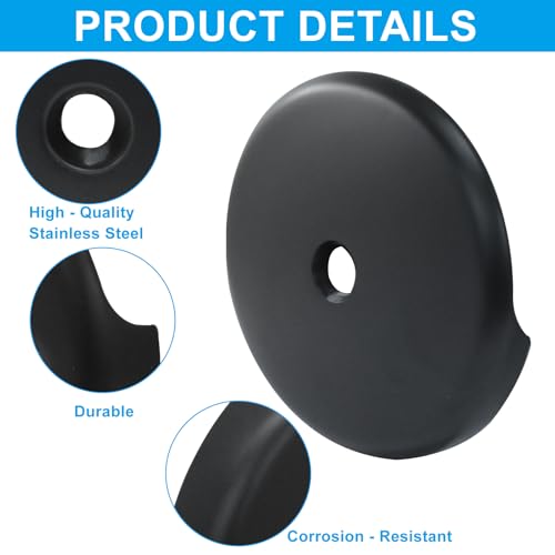 Single Hole Tub Overflow Drain Cover, Matte Black, 1 Pack | Bathtub Drain Overflow Face Plate, Trim Kit Conversion Kit, Easy to Install, Standard Bath Tub Drains - style: Matte Black-1 Hole