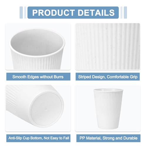 uxcell 4 Pcs Simple Toothbrush Cup, 3.3 x 3.3 x 4.2 Dishwasher Safe Bathroom Tumbler Reusable Plastic Cup Set for Storing Toothpaste Combs, Gray/White - color: Gray/White