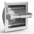 POKIM Polished Chrome Recessed in-Wall Toilet Paper Holder, 304 Stainless Steel Space Saving Bathroom Tissue Roll Dispenser with Rear Mounting Bracket - color: Chrome, size: Recessed