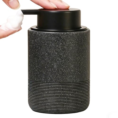 Resin Foaming Soap Dispenser, 11 OZ Bathroom & Kitchen Foam Soap Dispenser, Easy Press Pump, Refillable Hand Soap Dispenser, Modern Decor (Black) - color: Black