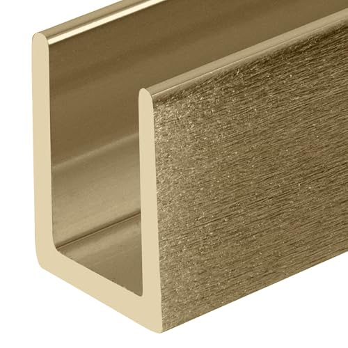 Brixwell SDCD38ABRS-CCP4 Antique Brass 3/8" Fixed Panel Shower Door Deep U-Channel - 4 inch Sample - color: Antique Brass, size: 4 Inch - Sample