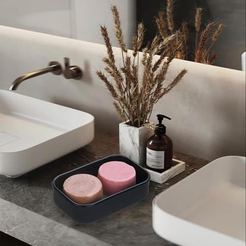 Large Travel Soap Container Leak Proof, Silicone Shampoo Bar Holder | Soap Case with Draining Layer, Slip-Resistant Portable Bar Soap Holder for Shower, Bathroom, Gym, Camping(Translucent Black) - color: Rectangular Translucent Black