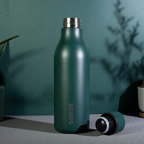 BJPKPK Insulated Water Bottles, 18 oz Stainless Steel Metal Water Bottle with Strap, BPA Free Leak Proof Jugs, Mugs, Flasks, Reusable Thermal Flasks for Sports & Travel, Army Green - color: Army Green, size: 18 Ounces, style: 18oz