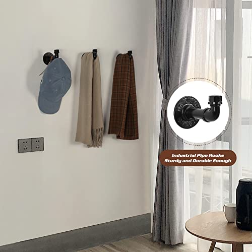 13-Pieces Towel Bar Set Black Bathroom Hardware Set Industrial Pipe Bath Towel Rack Accessories Kit Wall Hand Towel Bar, Toilet Paper Holder, Towel Ring, Robe Towel Hooks, Kitchen Tissue Paper Hanger - size: 13 Pieces