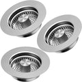 Kitchen Sink Drain Strainer 3 Pack, 304 Stainless Steel Pop Up Sink Stopper, Anti-Clogging Sink Drain Strainer for US Standard Kitchen Drain (SUS304 Brushed) - color: Brushed Sus304, size: 3 Pack