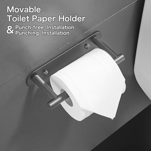 Removable Toilet Paper Holder, Grey Roll Holder, Paper Towel Holder - color: Gray