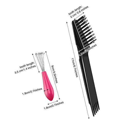 Boao 4 Pcs Hair Brush Cleaning Set Tool Mini Hair Cleaning Brush Cleaner Tool for Removing Dust Home Salon Use(Black) - color: Black