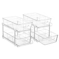 Vtopmart 2 Pack Larger Plastic Bathroom Under Sink Pull-Out Organizer (M-Standard) - color: Transparent, size: M-Standard (2 Pack)