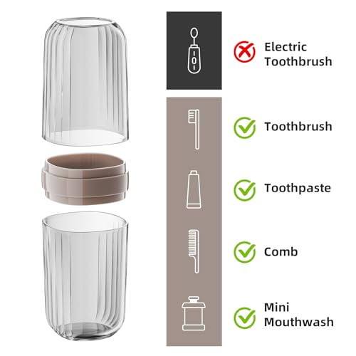 VITVITI Travel Soap Case Container, Portable Toothbrush Travel Case Dish Tray, 7.88 Inch Toothpaste Traveling Toothbrush Holder Set with Cover for Trip/Bathroom/Camping, Dark Coffee Color - color: Dark Coffee