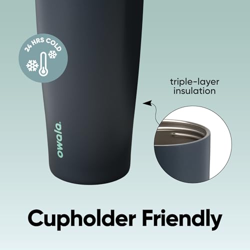 Owala FreeSip Sway Insulated Stainless Steel Water Bottle with Two-Way Spout, Built-In Straw and Bucket Handle, Made for Travel, School, and Sports, 40oz, BPA Free, Leak Proof, Foggy Tide - color: Foggy Tide, size: 40 Ounces