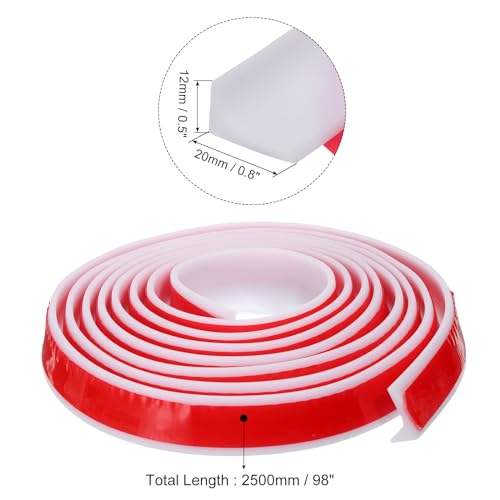 uxcell 98 Inch Collapsible Shower Barrier Stopper Water Splash Guard Blocker 98"Lx0.8"Wx0.5"H for Bathroom Kitchen Wet and Dry Separation, White - color: White, size: 98"Lx0.8"Wx0.5"H