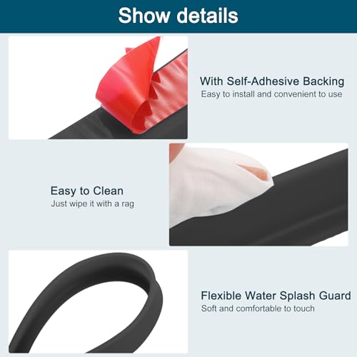uxcell 39 Inch Collapsible Shower Barrier Stopper Water Splash Guard Blocker 39"Lx0.6"Wx1.2"H for Bathroom Kitchen Wet and Dry Separation, Black - color: Black, size: 39"Lx0.6"Wx1.2"H